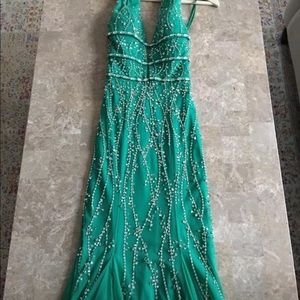 Emerald Green evening gown by Sean Collection